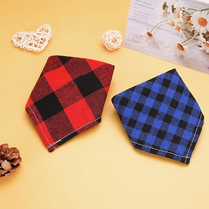Segarty Dog Bandanas, 30 Pack 22.8"x15.7" Pet Scarf Triangle Plaid Bibs Accessories Bulk for Small Medium Small Dogs Cats Large Puppy Dogs, Adjustable Washable Reversible Boy Pets Birthday Kerchief