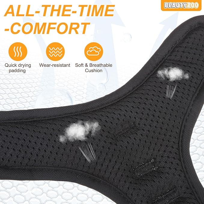 BEAUTYZOO No Pull Dog Harness Large, Adjustable Dog Harness and Leash Set -Easy Wearing with 3 Buckles/Control Handle,No Choke Soft Padded Reflective Pet Vest for Training Walking Hiking, L