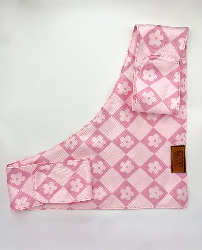 KonaBrandCo- Premium Handmade Dog Bandana | Dual Layered Silky Durable Polyester Fabric | Adjustable Fit Custom Shape- Won't Roll (Medium, BELLA)