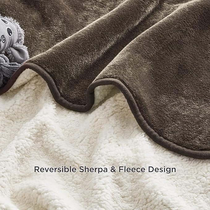 Bedsure Waterproof Dog Blankets for Small Dogs - Small Cat Blanket Washable for Couch Protection, Sherpa Fleece Puppy Blanket, Soft Plush Reversible Throw Furniture Protector, 25x35, Coffee Brown