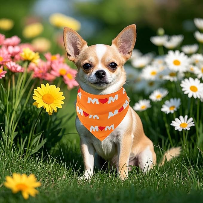 30 Pack Mothers Day Dog Bandanas Bulk for Small Dogs Kittens Breed 18 Inch Love Mom Dog Bandanas XS Puppy Doggy Best Mom Dogs Bandana Grooming S