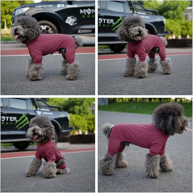 LoveLongLong Dog Jumpsuit with UV Protection and Quick-Dry Fabric for Spring Summer Pet Pajamas Taro Purple L