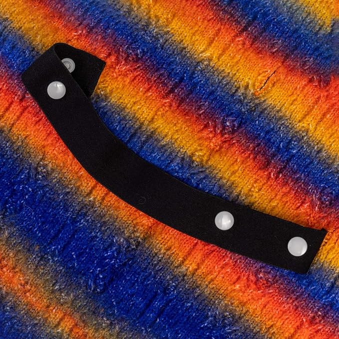 Rainbow Mohair Dog Sweater Cloak, Cold Weather Coat Dog Jacket for Small Dogs, Classic Turtleneck Thick Puppy Clothes with Leash Hole DS94L