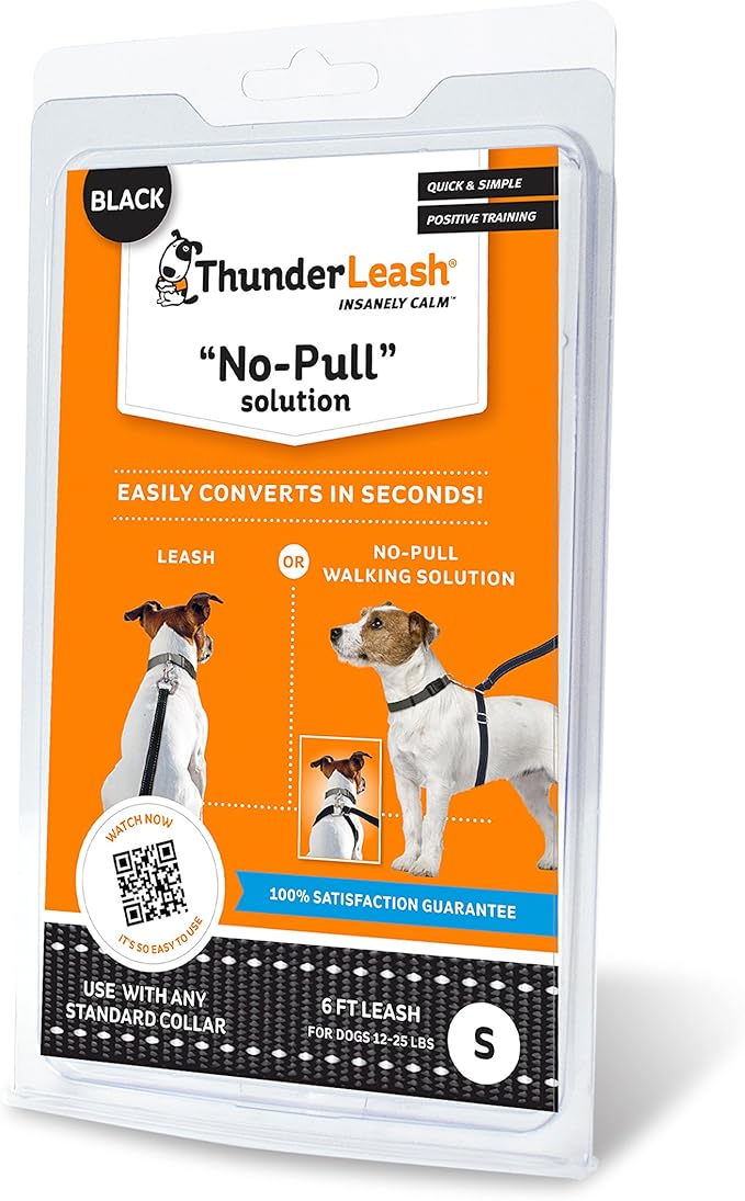 No-Pull Dog Leash (Small (12 to 25 lbs), Black)