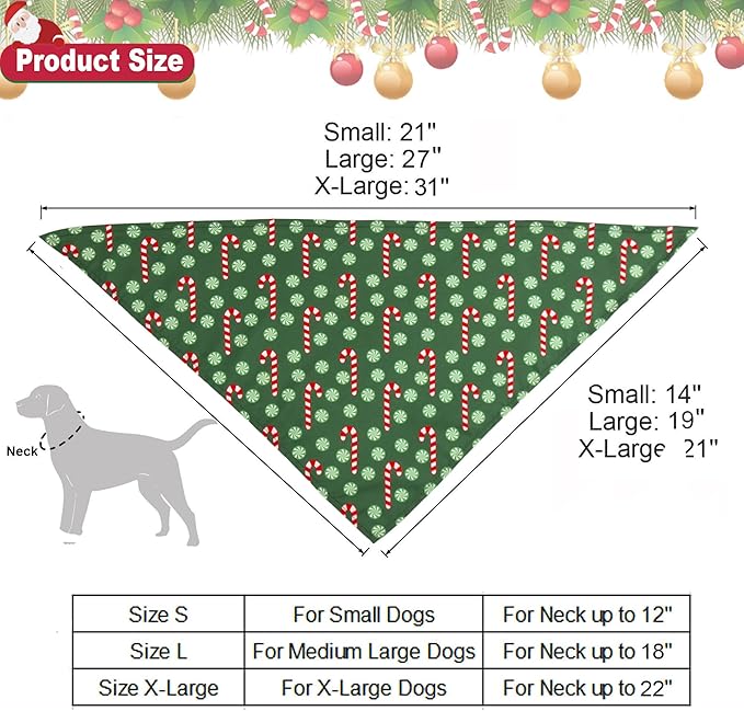ADOGGYGO 4 Pack Dog Bandana Christmas Scarf Bibs Kerchief Set Pet Christmas Costume Xmas Holiday Bandanas for Small Dogs Pets (Small)