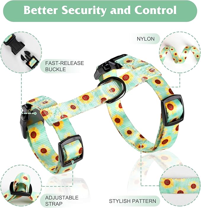 Leekalos Cat Harness and Leash for Walking,Cats Escape Proof - Adjustable Kitten Harness for Large Small Cats, Use Safe & Easy,Fit for Puppy,Rabbit