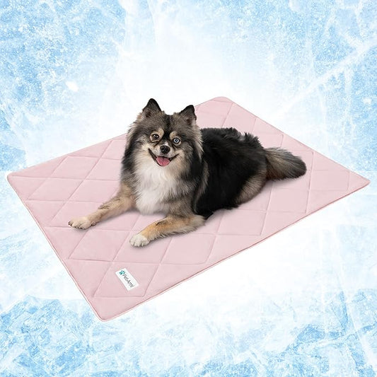 PetAmi Premium Cooling Dog Blanket | Lightweight Fluffy Pet Throw Blanket Bed Cover for Dogs, Cat, Puppies | Pet Blanket Furniture Protector Couch Sofa | Reversible Fuzzy Cozy | 24x32, Pink