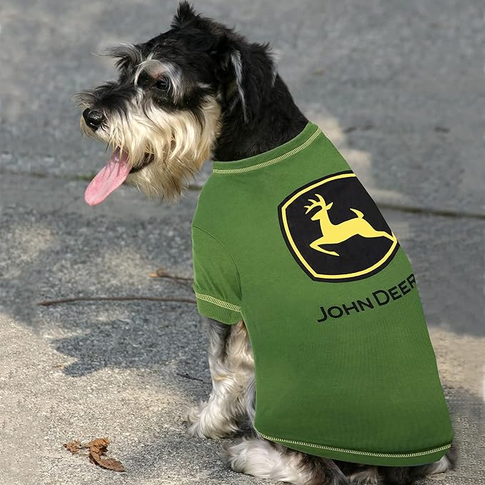 Pets First John Deere Dog T-Shirt, Medium. Warm Pet Clothing for Pets. Soft, Comfortable, Durable Pet Shirt. Best Dog Shirt Jacket Polo Costume Licensed with John Deere Theme/Logo, Green (JOD-4014-MD)
