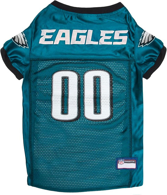 Pets First NFL Philadelphia Eagles Dog Jersey, Size Large. Best Football Jersey Costume for Dogs & Cats. Licensed Football Shirt