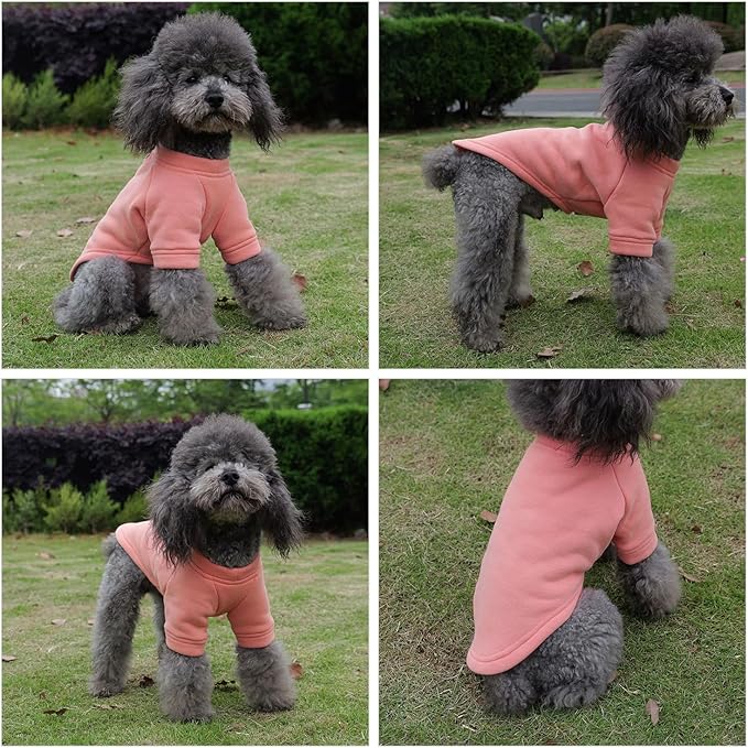 Lovelonglong Dog Sweatshirt: Cold Weather Pullover - Autumn & Winter Dog T-Shirts, Lobster-Pink - S, M, L