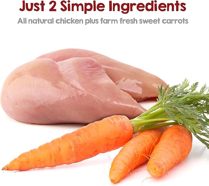 Riley's Waffles Chicken Chips for Dogs w Carrots - USA Sourced Chicken Dog Treats, Limited Ingredient Dog Treats, Dehydrated Jerky Treats Made in USA