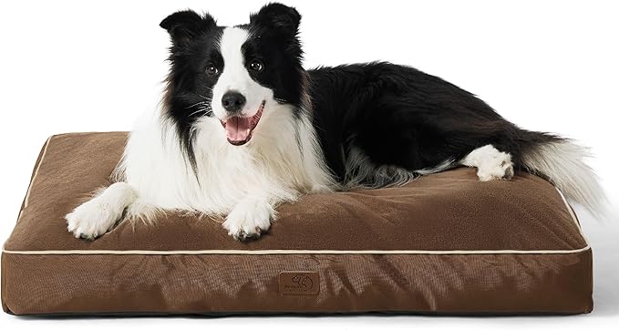 Bedsure Waterproof Dog Beds for Large Dogs - 4 Inch Thicken Up to 80lbs Pet Mat Pillows with Removable Washable Cover, Nuthatch