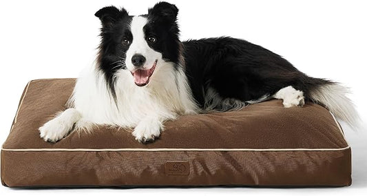 Bedsure Waterproof Dog Beds for Large Dogs - 4 Inch Thicken Up to 80lbs Pet Mat Pillows with Removable Washable Cover, Nuthatch