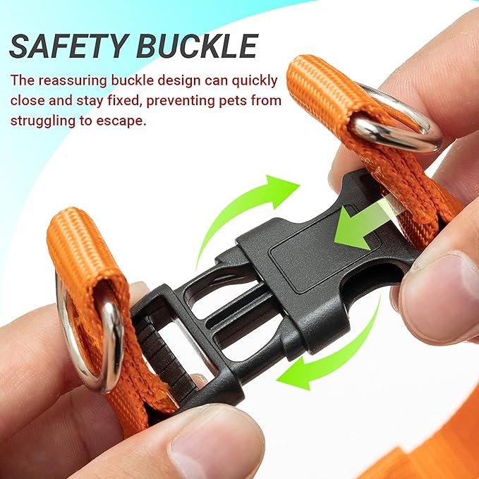 No Pull Dog Harness - Adjustable Step-in Harness & Leash Set for Small, Medium, Large Dogs - Escape Proof Soft Pet Harness for Walking, Training, Hiking, Outdoor Activities