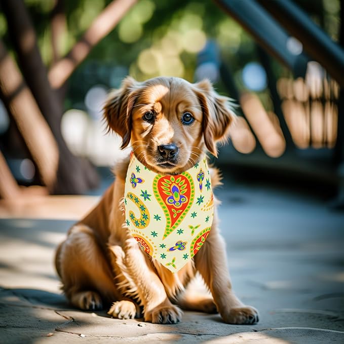100pcs Dog Bandanas Paisley Bulk for Small Medium Breed Kerchief Triangle Bibs Scarves Pink Blue Yellow Red Girl Boy Grooming Costume