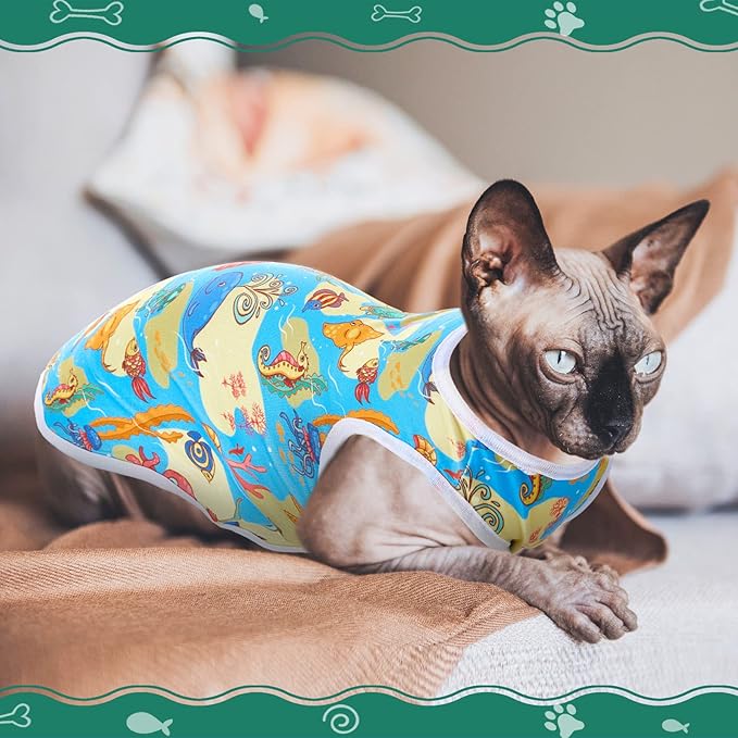 Saintrygo 10 Pcs Lovely Puppy Shirts Print Dog Clothes Breathable Pet Cartoon Dog Shirt Clothes Sweatshirt for Puppy Cat(Large)