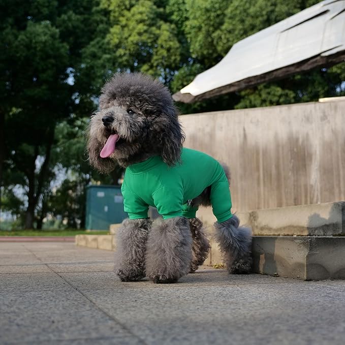 LoveLongLong Dog Jumpsuit with UV Protection and Quick-Dry Fabric for Spring Summer Pet Pajamas Leaf Green M