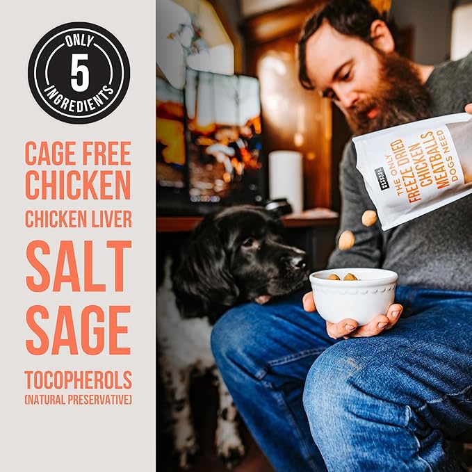 Natural Rapport Chicken Meatball Treats - The Only Chicken Meatballs Dogs Need - All Natural for Small & Large Dogs (4 oz)