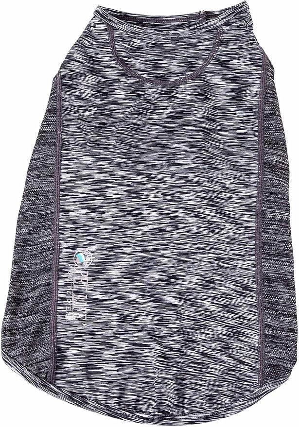 Pet Life ® Active 'Warf Speed' Heathred Dog Fitness and Yoga Pet T-Shirt Dog Clothes - Performance Dog T-Shirt with 4-Way-Stretch, Reflective and Quick-Dry Technology - Summer Dog Shirts