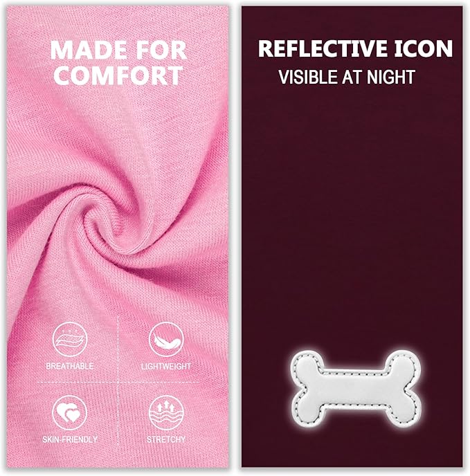 KYEESE 2Pack Dog Shirts Striped T Shirt for Large Dogs Lightweight Clothes Sleeveless Vest Cotton Tank Top, XXX-Large,Pink+Striped