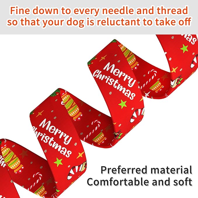 Christmas Floral Dog Collar for Small Medium Large Dogs,Girl Female Dog Collars Soft Patterns Adjustable Pet Collar with Quick Release Safety Buckle for Puppy Breed Boy Dogs,Christmas,S