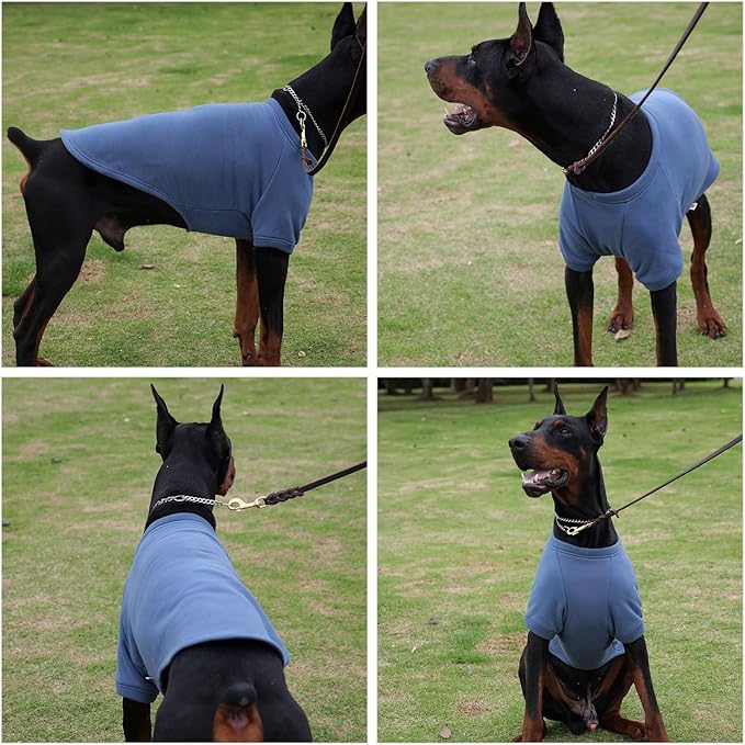 Lovelong Dog Sweatshirt - Cold Weather Pullover for Small, Medium & Large Dogs - Autumn & Winter T-Shirts - Haze-Blue