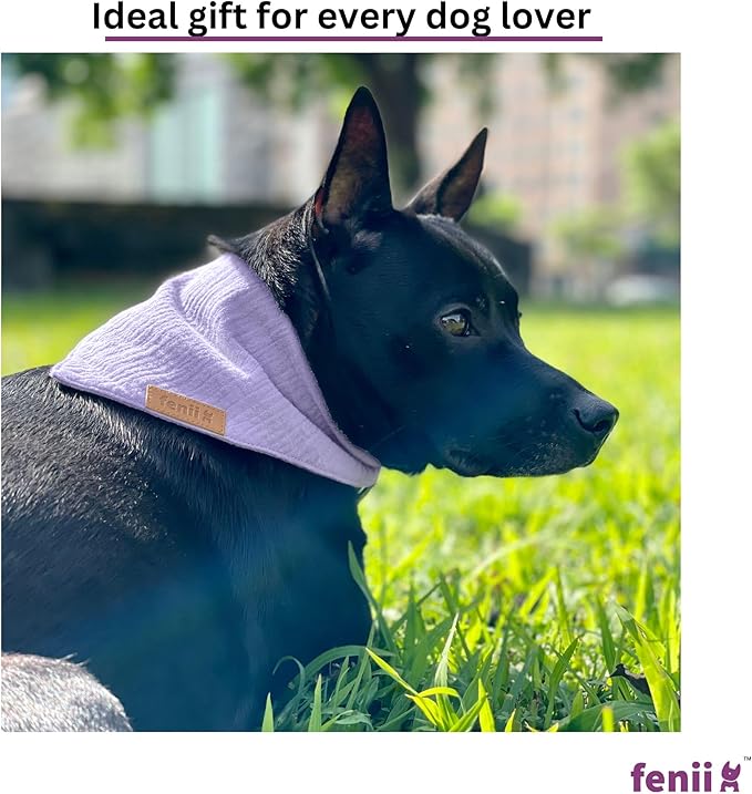 Premium Cotton Dog Bandanas - 2 Pack - Adjustable Fit - Washable - for Small, Medium & Large Breeds - Girl & Boy Dog Accessories - Multiple Sizes (Ocean Blue & Lavender Mist, X-Large)