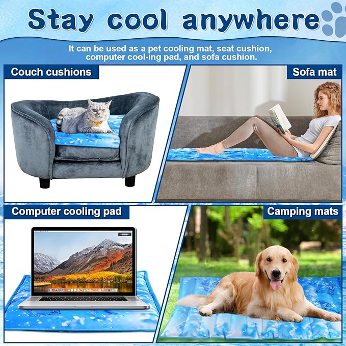 Cool Pet Pad,Dog Cooling Mat,Suitable for Dogs and Cats,Suitable for All Types of Pets,Washable and Portable,Summer Keep Your Pet Cool (47.2X29.5in)