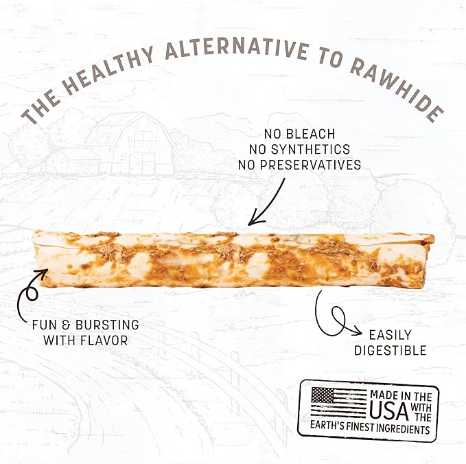 Earth Animal No-Hide Rolls Beef Recipe Large Natural Rawhide Alternative Dog Chews | 3 Count Pack of 1