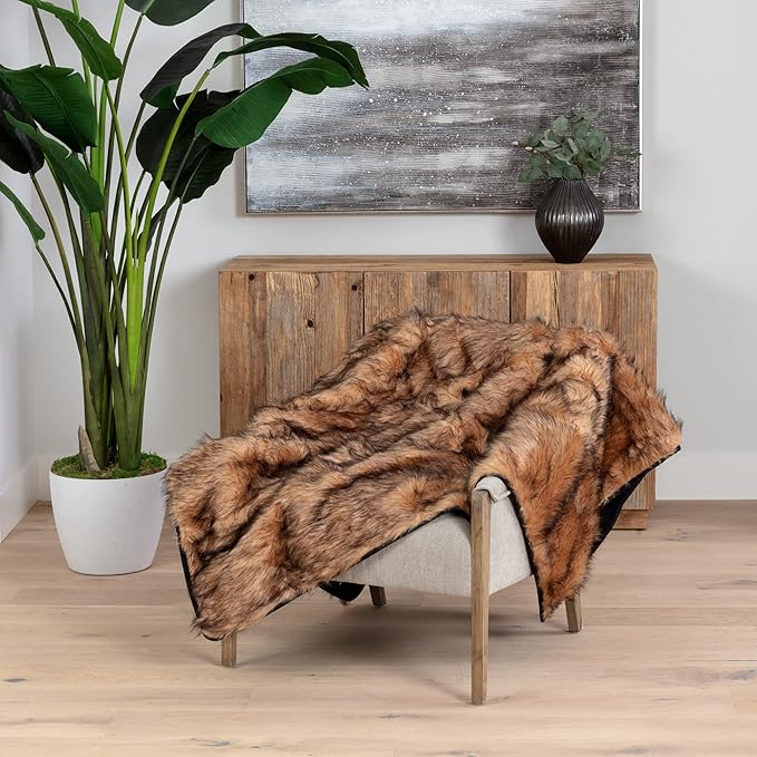 Waterproof Faux Fur Dog Blanket - Waterproof Dog Blanket for Bed, Couch or Dog Crate - Tan [50"x60"]