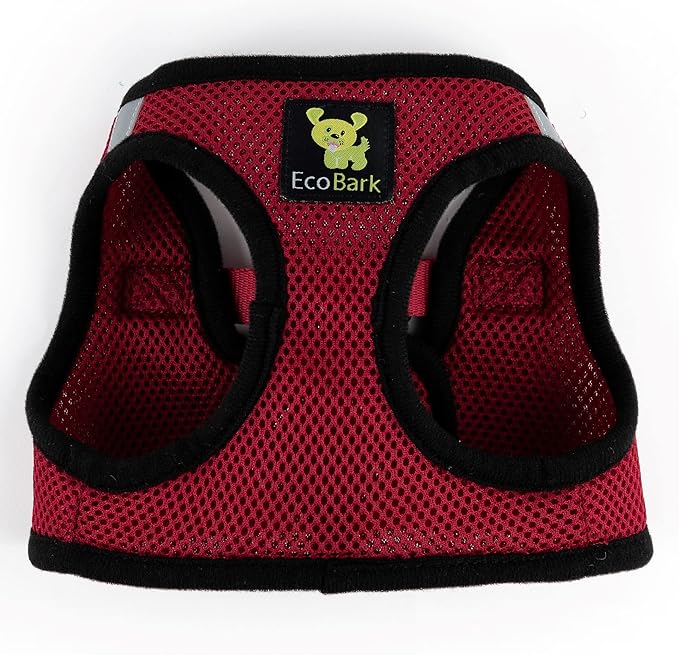EcoBark Step in Dog Harness - Eco-Friendly Dog Harnesses for for Small & Medium Breed Dogs - Reflective and Adjustable Chest Body Halter Vest -Soft Luxurious Mesh (Burgundy, XL)
