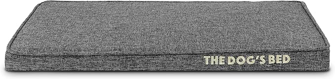 The Dog’s Bed Orthopedic Memory Foam Dog Bed, Small Grey Poly-Linen 28x19 Pain Relief for Arthritis, Hip & Elbow Dysplasia, Post Surgery, Supportive, Calming, Waterproof Washable Covers