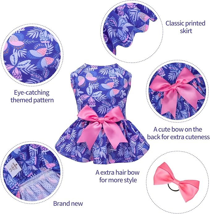 CuteBone Dog Mesh Dress Puppy Sundress Pet Outfit Summer Fashion for Small Dogs Girl Cat Clothes BF25XXS