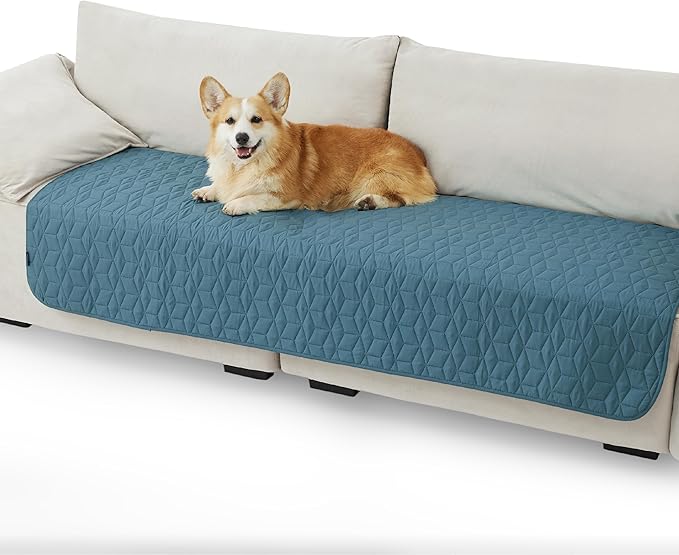 Bedsure 100% Waterproof Couch Cover for Dogs Washable - Non Slip Waterproof Dog Blanket for Couch Sofa, Lightweight Furniture Protector Durable for Pet Cat Puppy with Non-Slip Bottom, Blue, 30x70IN