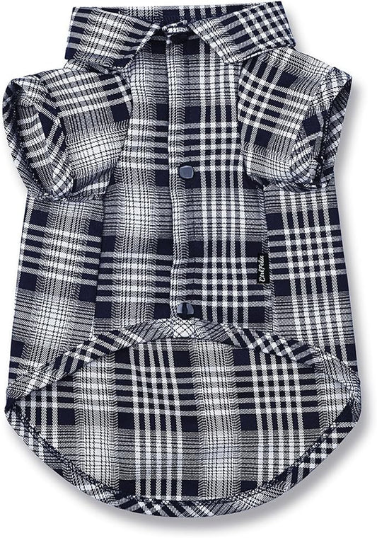 Dog Shirt Plaid for Small Dogs Cats Puppy Boy Girl Dog Clothes Soft Pet T-Shirt Breathable Cat Shirt Clothes Tee Adorable Halloween Thanksgiving [Blue#2; 2XL]