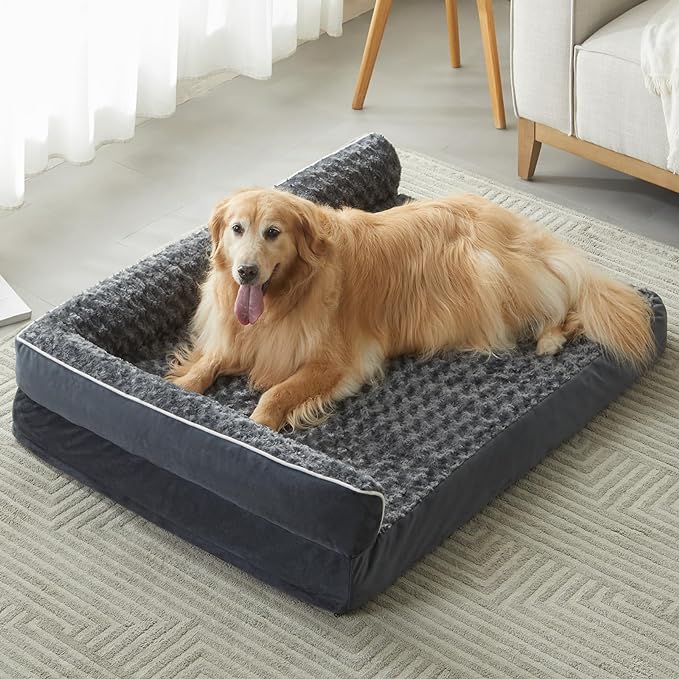 BFPETHOME Orthopedic Dog Beds for Large Dogs-Waterproof Sofa Dog Bed with Removable Washable Cover, Large Pet Bed with Waterproof Lining and Nonskid Bottom,Pet Bed for Dogs