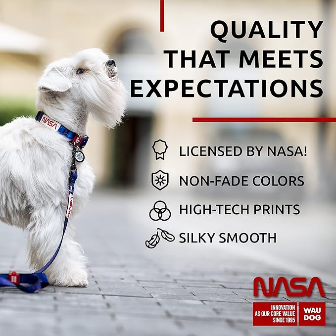 WAUDOG Nylon Dog Collar - Adjustable Dog Collar for Large Dogs, Small & Medium Dogs - Breakaway Puppy Collars for Large Breed Dogs - Boy & Girl Dog Collars with Durable Plastic Buckle and QR Dog Tag