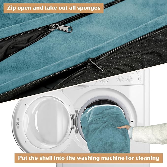 Comfort Expression Small Dog Beds Waterproof Orthopedic Foam Sofa Beds for Small Dogs Comfy Pet Bed with Washable Removable Cover & Non-Slip Bottom(XX-Small,Washed Blue)