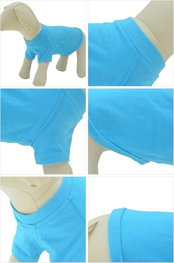 Lovelonglong 2019 Pet Clothing Dog Costumes Basic Blank T-Shirt Tee Shirts for Medium Small Dogs Lake-Blue XL
