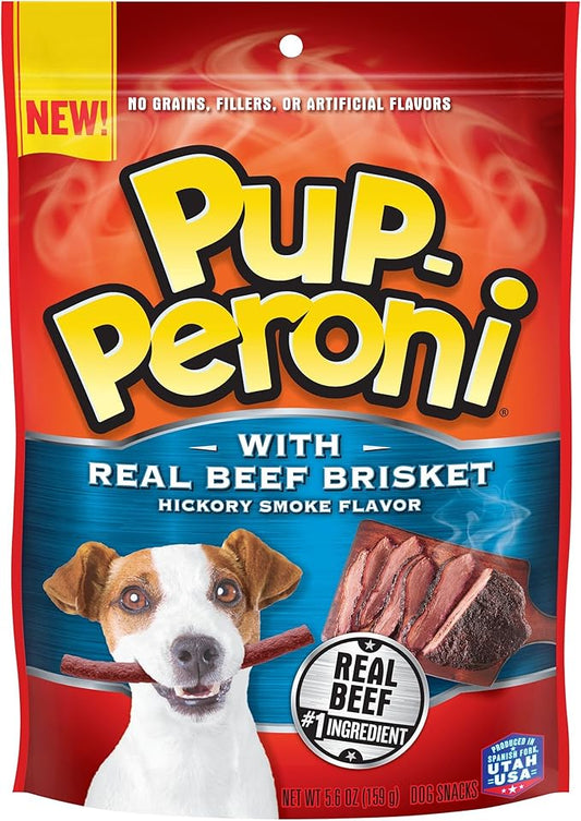 Pup-Peroni Dog Treats, Real Beef Brisket with Hickory Smoke Flavor, 5.6 Ounce (Pack of 8)