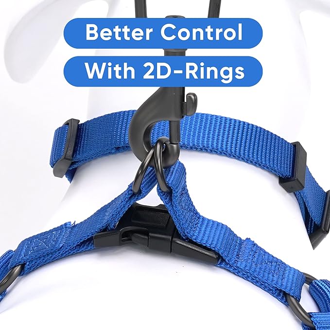 PAWTITAS Pet Solid Color Step in Dog Harness or Vest Harness Dog Training Walking of Your Puppy Harness Medium Dog Harness Blue Dog Harness