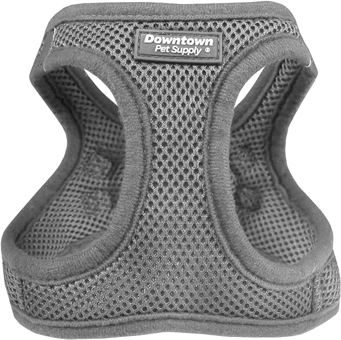 Downtown Pet Supply Step in Dog Harness for Small Dogs No Pull, Medium, Light Gray - Adjustable Harness with Padded Mesh Fabric and Reflective Trim - Buckle Strap Harness for Dogs