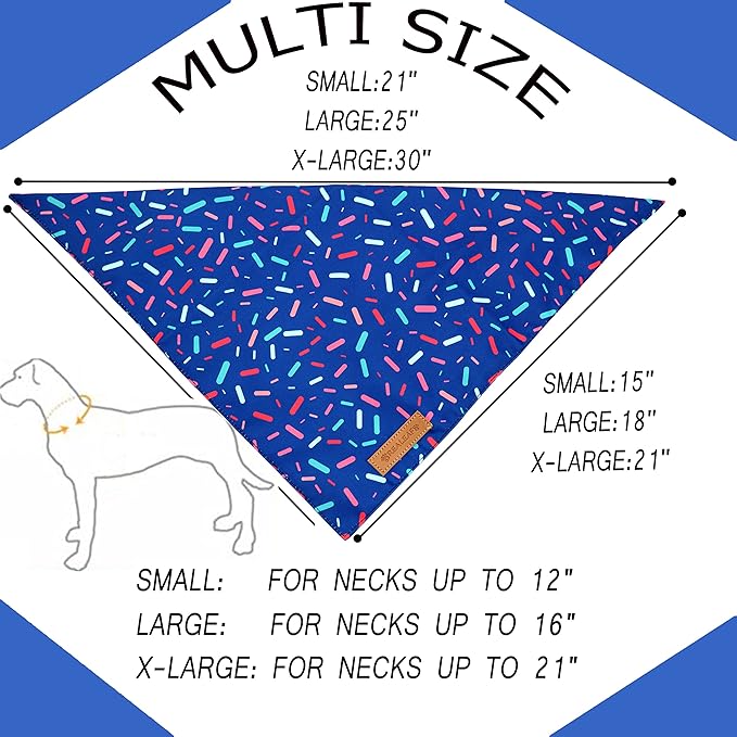 Realeaf Dog Birthday Bandanas 2 Pack, Dog Birthday Party Supplies, Blue and Pink Bandana, Triangle Reversible Pet Scarf for Boy and Girl, Premium Durable Fabric, Multiple Sizes Offered (Large)
