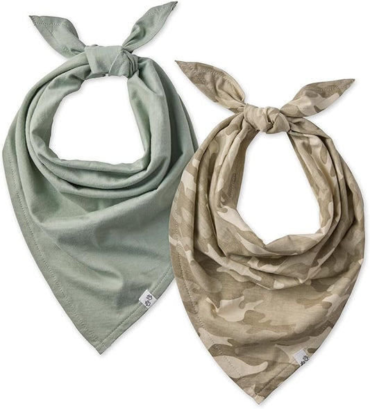 Multipack 100% Organic Cotton Pet Bandanas for Small, Medium and Large Dogs, Camo-Sand, X-Small/Small