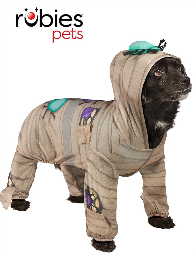 Rubies Mummy Fun and Cute Pet Costume Hooded Jumpsuit for Themed Parties and Halloween, Large