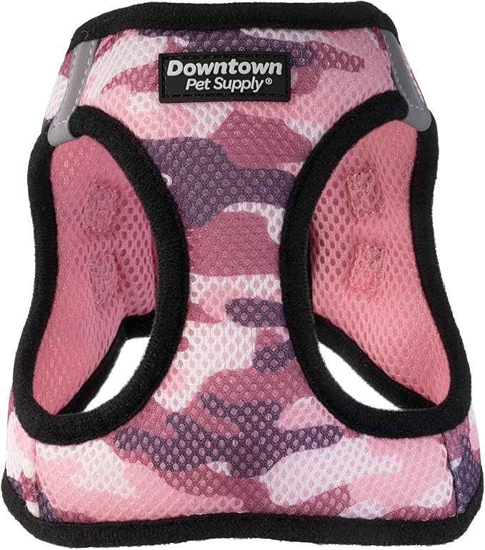 Downtown Pet Supply Step in Dog Harness No Pull, X-Large, Camo Pink - Adjustable Harness with Padded Mesh Fabric and Reflective Trim - Buckle Strap Harness for Dogs