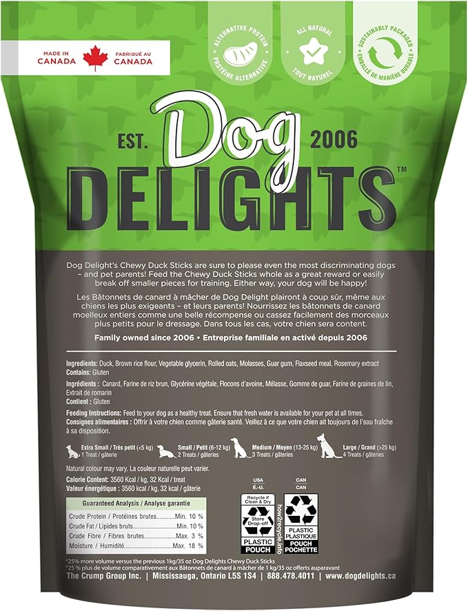 Chewy Duck Sticks 1.25KG, Dog Treats