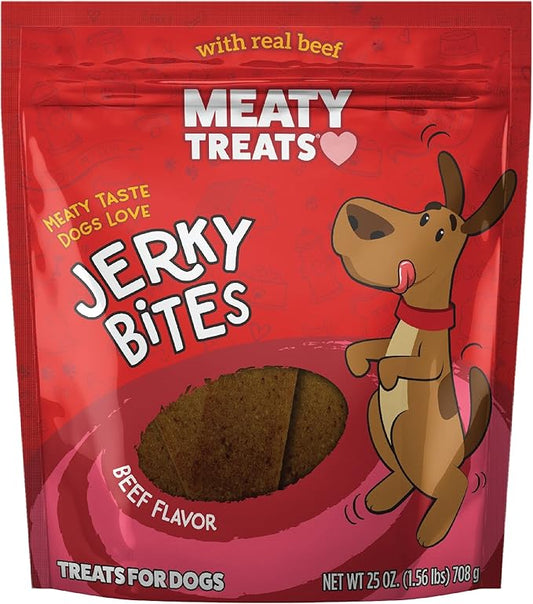 Meaty Treats Jerky Bites Beef Flavor Soft & Chewy Dog Treats, 25-oz.