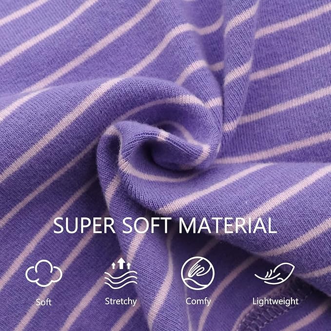 KYEESE Dog Pajamas Lightweight Doggie Onesie Striped Pet Pjs Stretchable Pet Outfit Soft Dogs Clothes Comfort Dog Pajamas for Small Dogs, Purple, S