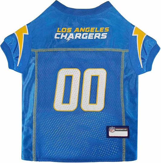Pets First NFL Los Angeles Chargers Dog Jersey, Size X-Small. Best Football Jersey Costume for Dogs & Cats. Licensed Jersey Shirt